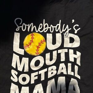 Bella Canvas Black Softball Graphic Tee